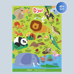 Interaktiv poster till barn - lär vad djuren heter på svenska och engelska