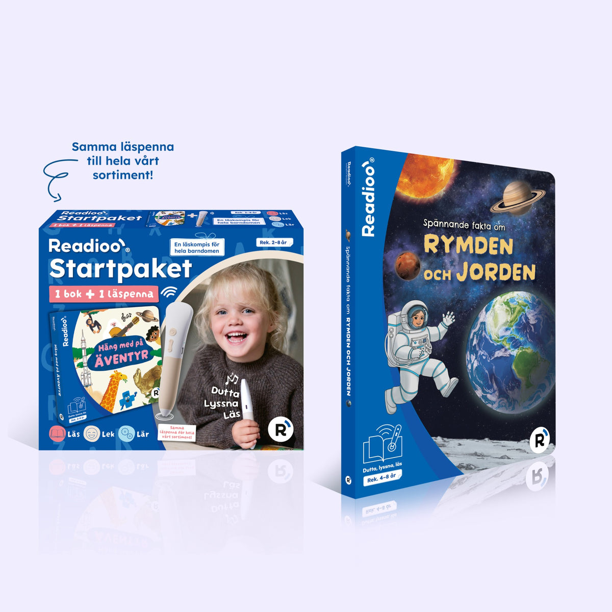 startpaket med boken rymden och jorden. 