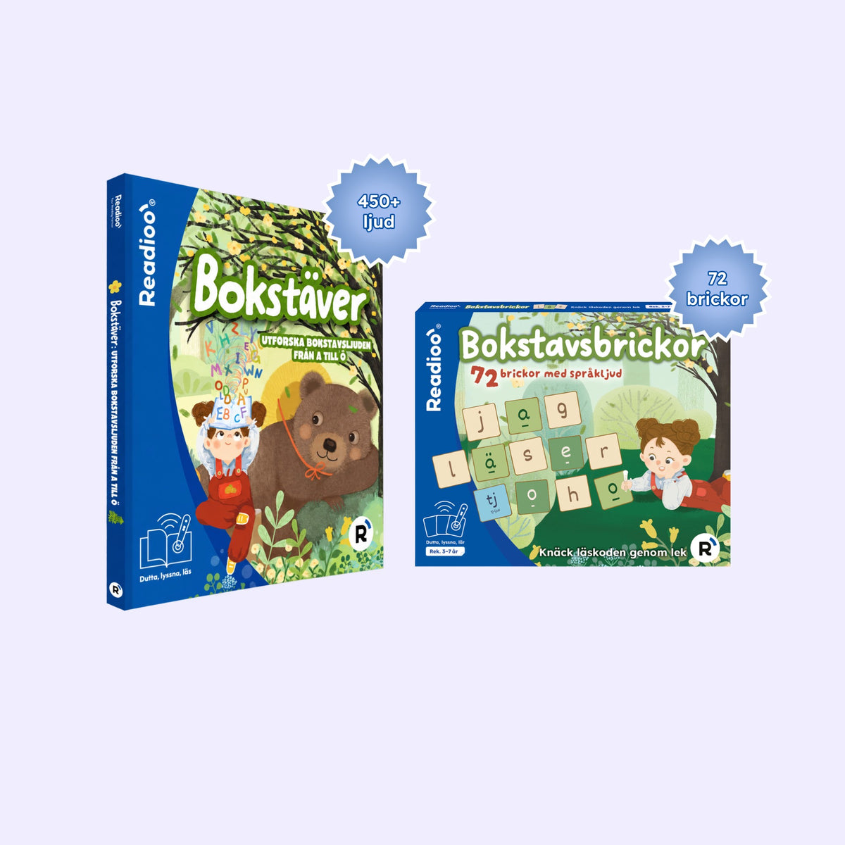 Bokstavsbrickor + Bokstäver: Utforska bokstavsljuden från A till Ö