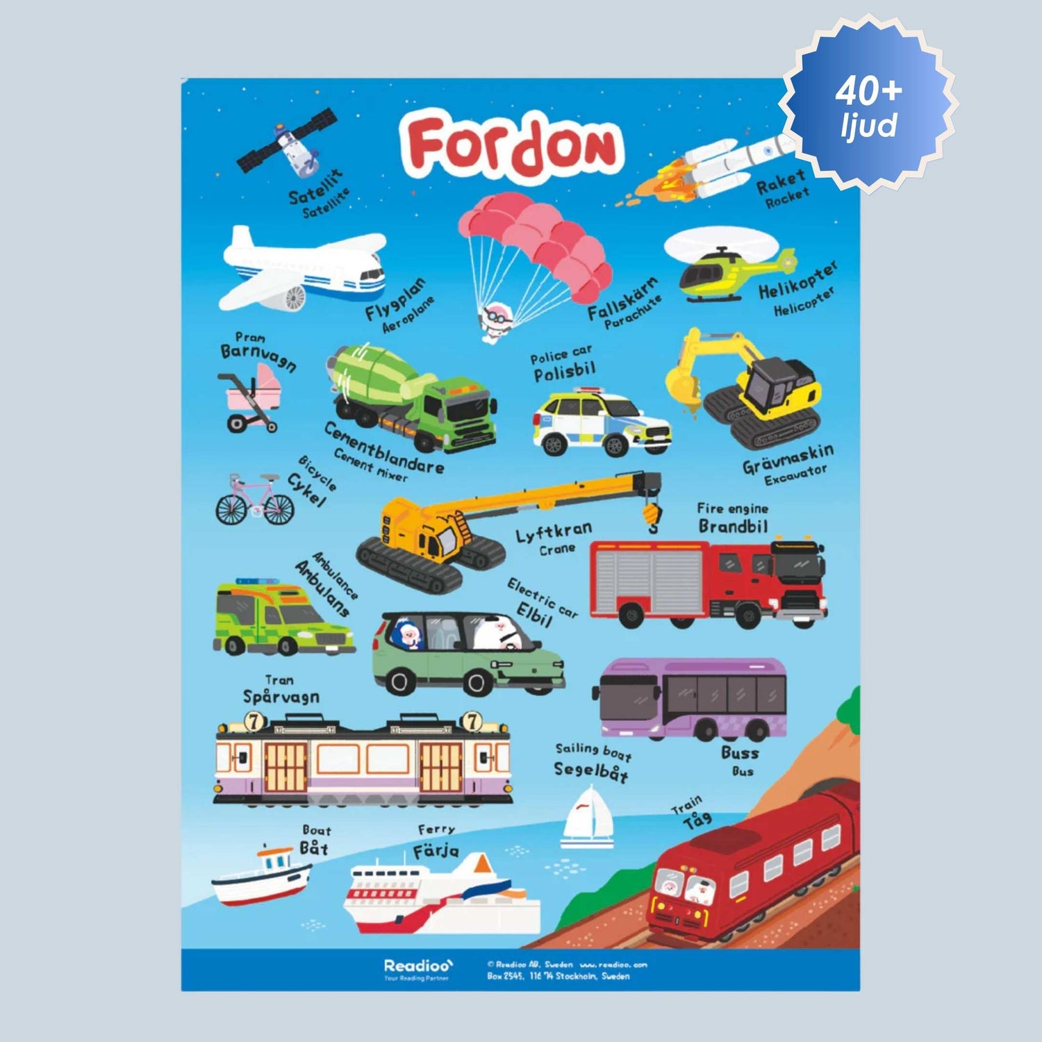 Poster: Fordon (Svenska och engelska)