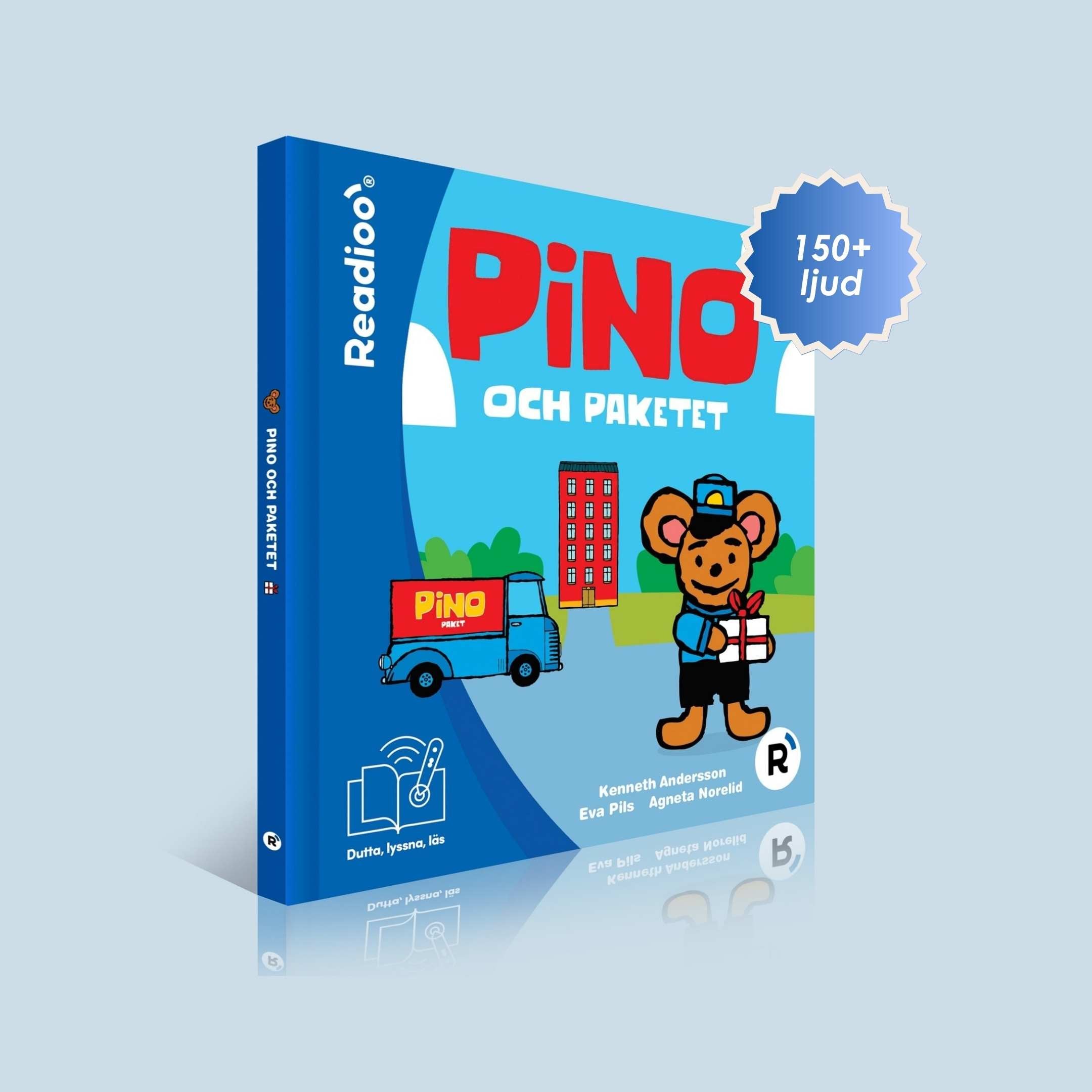 Interaktiv bok om Pino och paketet - ljud aktiveras med Readioos läspenna