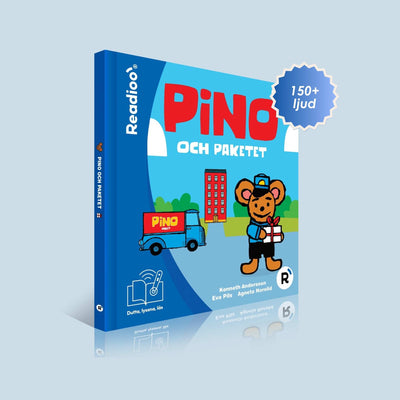 Interaktiv bok om Pino och paketet - ljud aktiveras med Readioos läspenna