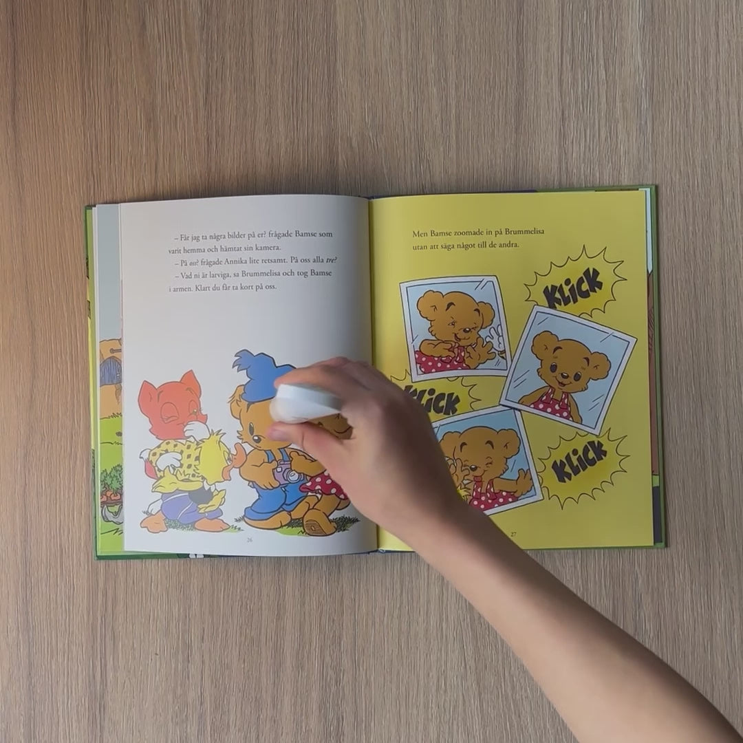 Demofilm visar hur Readioos läspenna aktiverar ljud från Bamse och Brummlisa